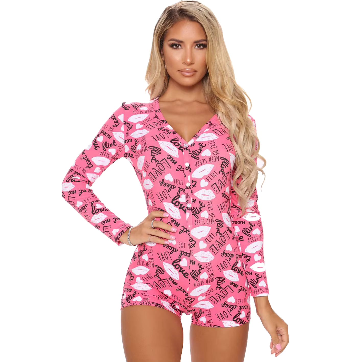 Love Pink One Piece Sleepwear